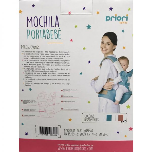 MOCHILA PORTABEBE 3 EN 1 CON ASIENTO -PRIORI 8301 - Image 6