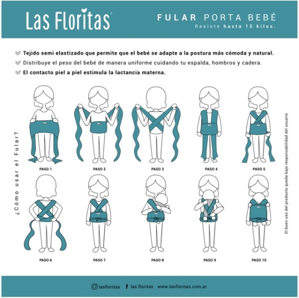 FULAR PORTA BEBÉ- LAS FLORITAS - Image 2