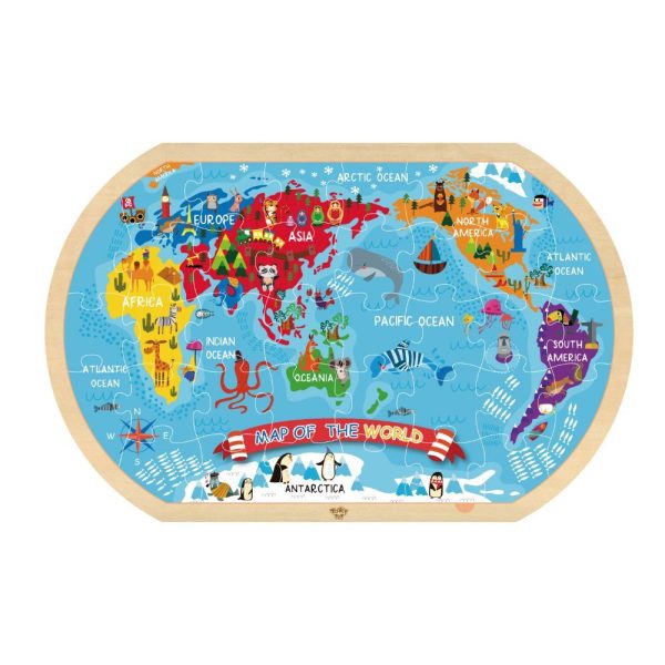 PUZZLE MAPA MUNDI MADERA - TOOKY TOY