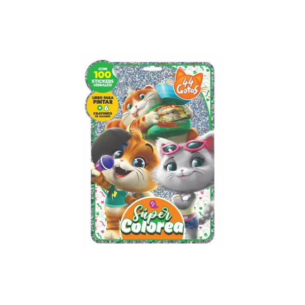 SUPER COLOREA  LIBRO Y CRAYONES CATS - VERTICE