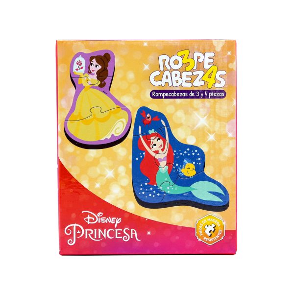 ROMPECABEZAS 3 Y 4 PIEZAS PRINCESAS - BARCO DE PAPEL