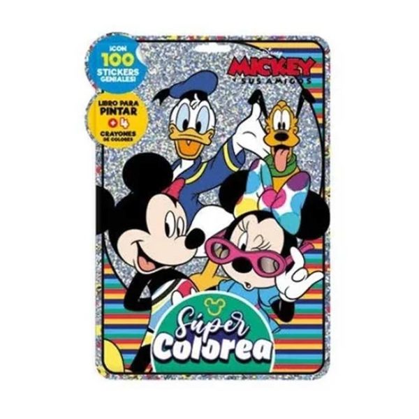 SUPER COLOREA MICKEY LIBRO CON CRAYONES - VERTICE