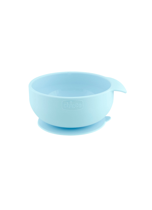 PLATO BOWL SILICONA CELESTE - CHICCO