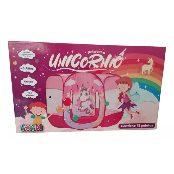 PELOTERO UNICORNIO CON 75 PELOTITAS - FAYDI