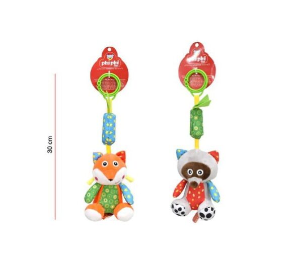SONAJERO COLGANTE ANIMALES CON CASCABEL Y CHIFLE - PHI PHI TOYS