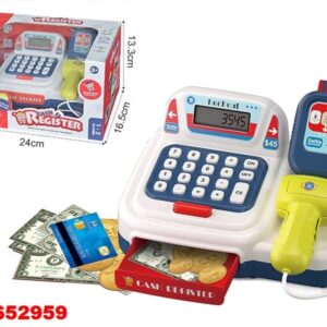 CAJA REGISTRADORA CON ACCESORIOS AZUL - ROMANO