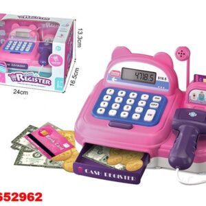 CAJA REGISTRADORA OREJITAS CON MICROFONO ROSA- ROMANO