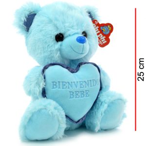 OSO CELESTE CON CORAZON CHICO - PHI PHI TOYS