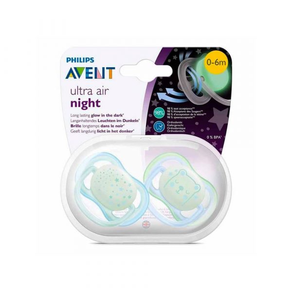CHUPETE X2 ULTRA AIR NIGHT NOCTURNO 0-6m - AVENT 37611
