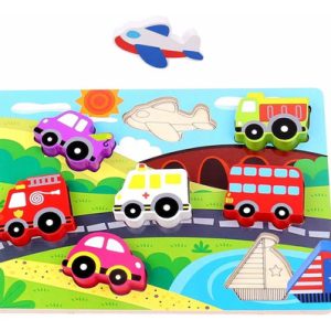 ENCASTRE VEHICULOS DE MADERA -  TOOKY TOY