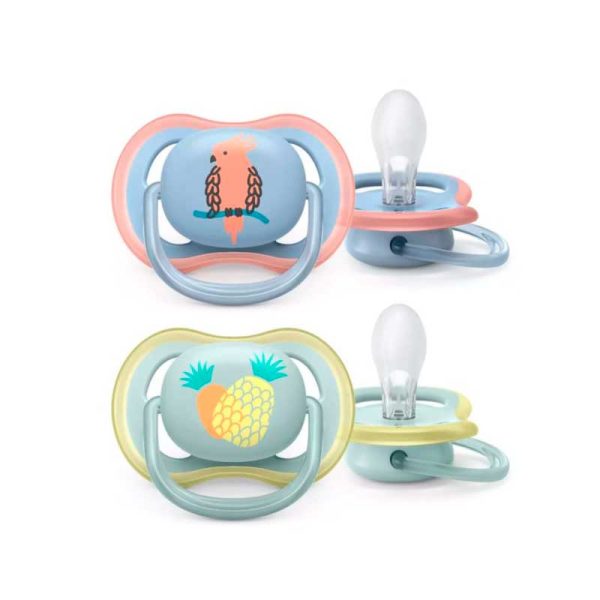 CHUPETE X2 ULTRA AIR PAJARO Y ANANA  0-6 M - AVENT