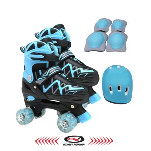 PATIN CON CASCO Y RODILLERA CON CODERA STREET RUNNER - RAINBOW