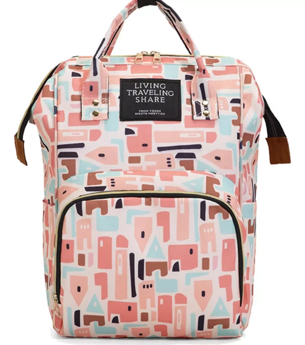 MOCHILA MATERNAL CON BOLSILLO TERMICO ROSA  MULTICOLOR - BRICONNE