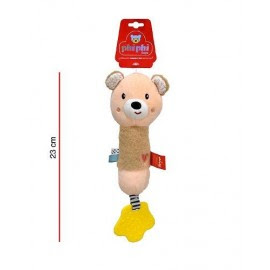 SONAJERO PALITO OSO MARRON CON MORDILLO -  PHI PHI  TOYS