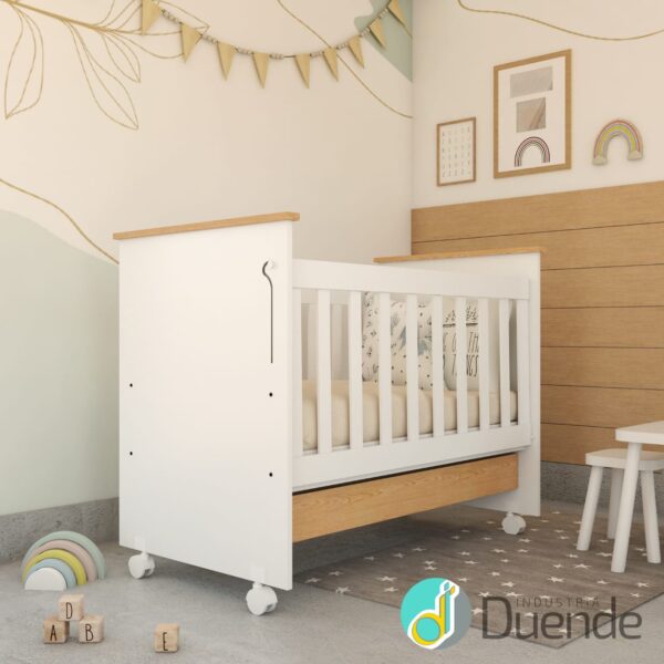 CUNA 1.20 ROMA BLANCO CON PARAISO CON COLCHON - DUENDE