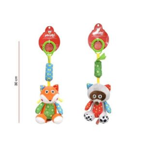 SONAJERO COLGANTE ANIMALES CON CASCABEL Y CHIFLE - PHI PHI TOYS