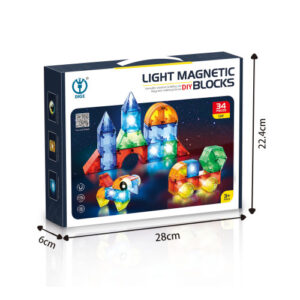 MAGNETICOS PIEZAS GEOMETRICAS LUMINOSOS 34 PZ - EXPLORER FUN