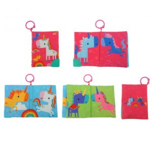 LIBRITO SENSORIAL CON CHIFLE UNICORNIO - WOODY TOYS