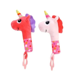 SONAJERO UNICORNIO CON MORDILLO Y CHIFLE - WOODY TOYS