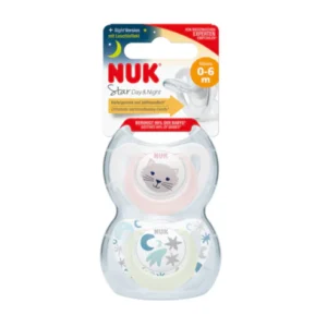 CHUPETE X2 STAR 0-6 M DIA Y NOCHE GATO - NUK