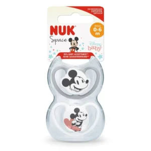 CHUPETE X2 SPACE 0-6M MICKEY BLANCO/GRIS - NUK