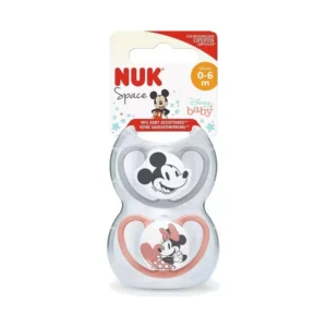 CHUPETE X2 SPACE 0-6-M MICKEY ROJO/GRIS - NUK